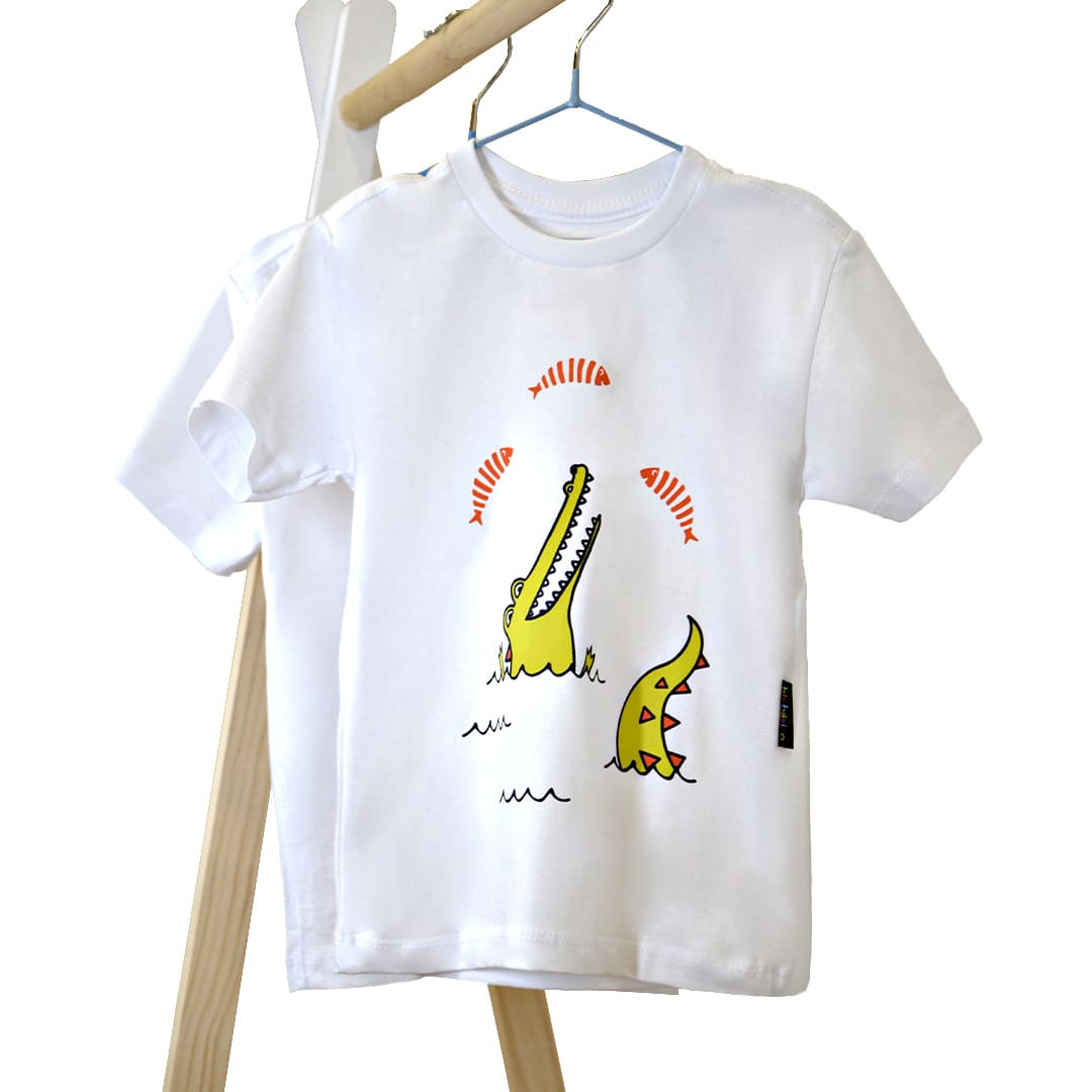 Camiseta Manga Corta Infantil Cocodrilo Baño