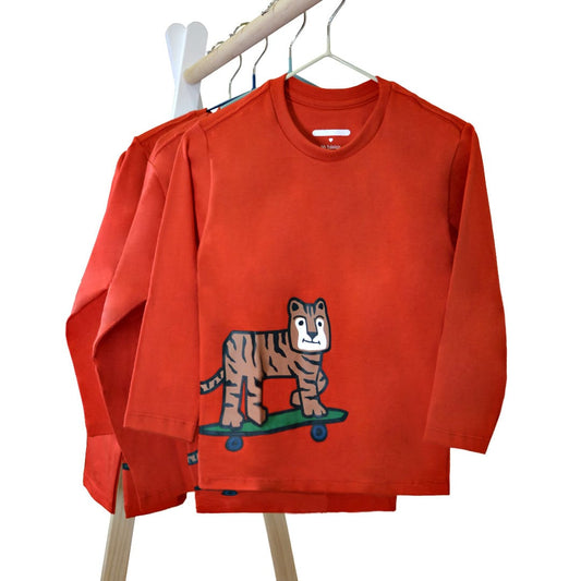 Camiseta Manga Larga Tigre Infantil
