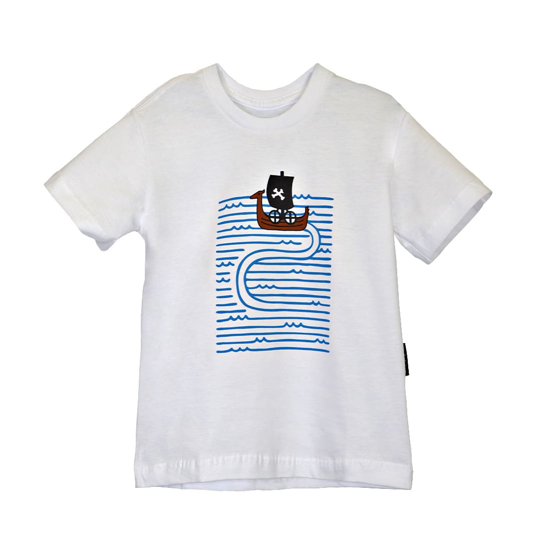Camiseta Manga Corta Infantil Barco Pirata