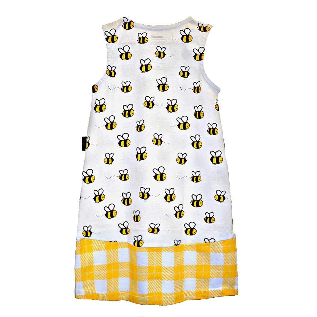 Vestido Infantil Abejas y Cuadros